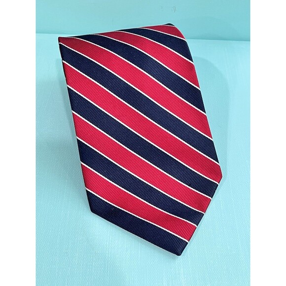 Rooster Neck Tie Mens Silk Blue Red White Repp 3.75” Wide 60”Long Rooster Logo - Picture 9 of 9